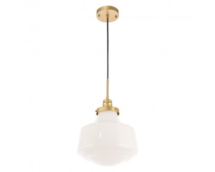 Elegant Pendant Light - Brass/Glass Matte, L 11" (LD6263BR)