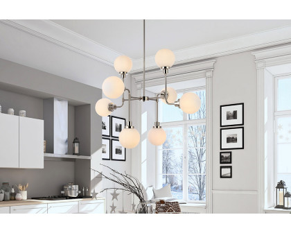 Elegant Hanson 8 Lights Pendant - Polished Nickel (LD7038D36PN)