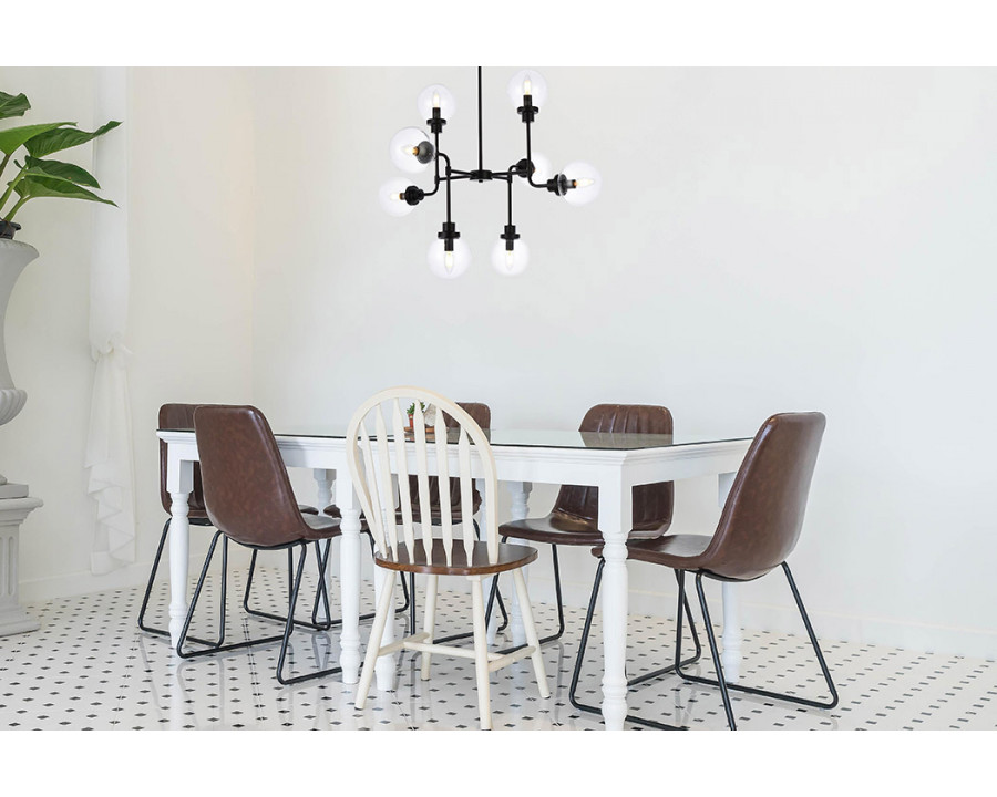 Elegant Hanson 8 Lights Pendant - Black (LD7039D36BK)