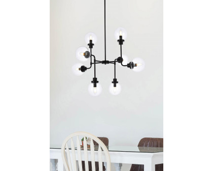 Elegant Hanson 8 Lights Pendant - Black (LD7039D36BK)