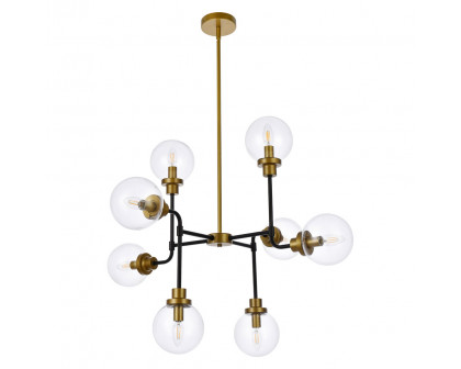 Elegant Hanson 8 Lights Pendant - Brass/Black (LD7039D36BRB)