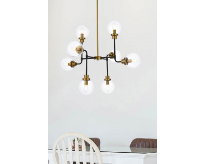 Elegant Hanson 8 Lights Pendant - Brass/Black (LD7039D36BRB)