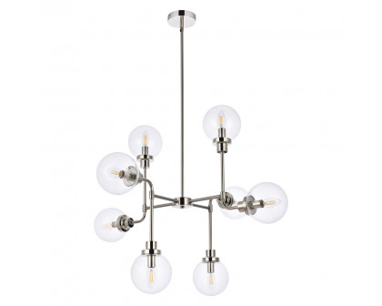 Elegant Hanson 8 Lights Pendant - Polished Nickel (LD7039D36PN)