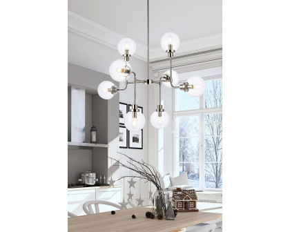 Elegant Hanson 8 Lights Pendant - Polished Nickel (LD7039D36PN)