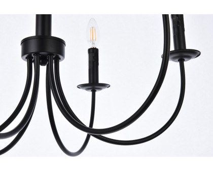 Elegant Brielle 6 Lights Pendant - Black, L 26" (LD7040D26BK)