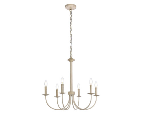 Elegant Brielle 6 Lights Pendant - Weathered Dove, L 26" (LD7040D26WD)