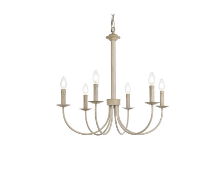 Elegant Brielle 6 Lights Pendant - Weathered Dove, L 26" (LD7040D26WD)