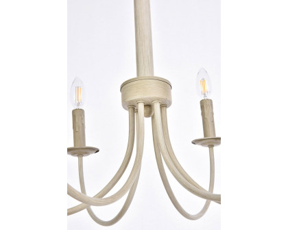 Elegant Brielle 6 Lights Pendant - Weathered Dove, L 26" (LD7040D26WD)