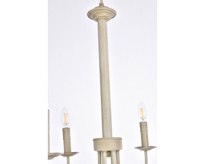 Elegant Brielle 6 Lights Pendant - Weathered Dove, L 26" (LD7040D26WD)