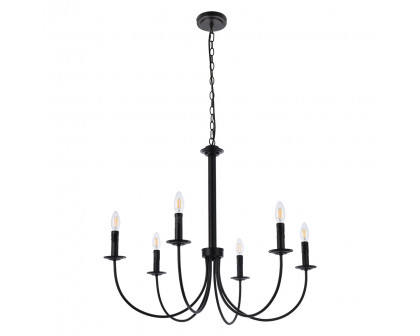 Elegant Brielle 6 Lights Pendant - Black, L 32" (LD7041D32BK)