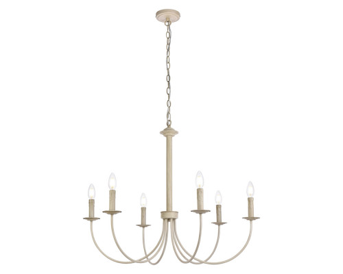 Elegant Brielle 6 Lights Pendant - Weathered Dove, L 32" (LD7041D32WD)