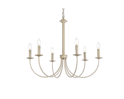 Elegant Brielle 6 Lights Pendant - Weathered Dove, L 32" (LD7041D32WD)