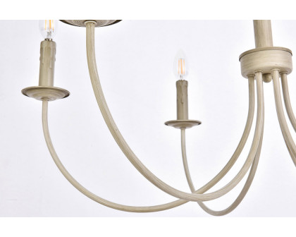 Elegant Brielle 6 Lights Pendant - Weathered Dove, L 32" (LD7041D32WD)