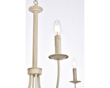 Elegant Brielle 6 Lights Pendant - Weathered Dove, L 32" (LD7041D32WD)