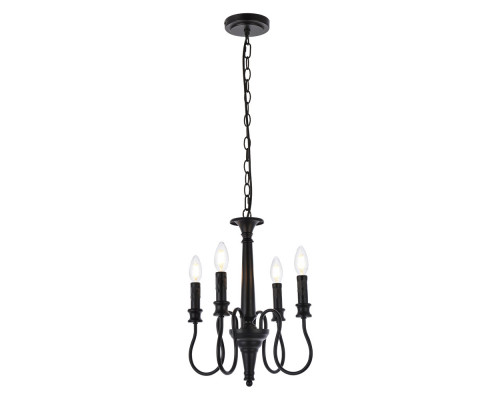 Elegant Flynx 4 Lights Pendant - Black, L 14" (LD7042D14BK)