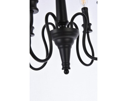 Elegant Flynx 4 Lights Pendant - Black, L 14" (LD7042D14BK)