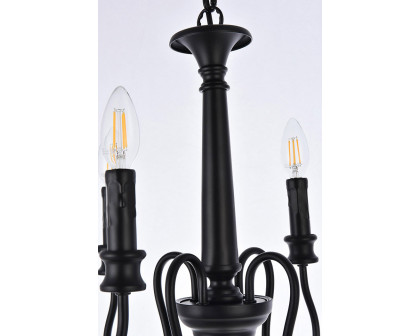 Elegant Flynx 4 Lights Pendant - Black, L 14" (LD7042D14BK)