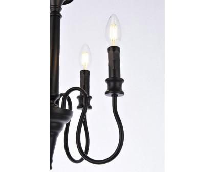 Elegant Flynx 4 Lights Pendant - Black, L 14" (LD7042D14BK)