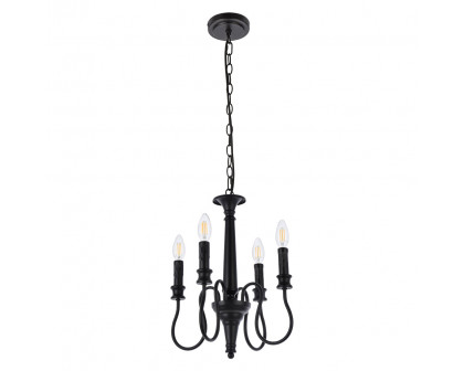 Elegant Flynx 4 Lights Pendant - Black, L 14" (LD7042D14BK)