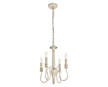 Elegant Flynx 4 Lights Pendant - Weathered Dove, L 14" (LD7042D14WD)