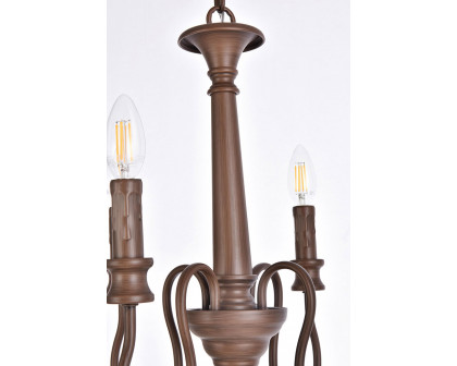 Elegant Flynx 4 Lights Pendant - Weathered Oak, L 14" (LD7042D14WOK)