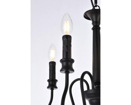 Elegant Flynx 4 Lights Pendant - Black, L 17" (LD7043D17BK)