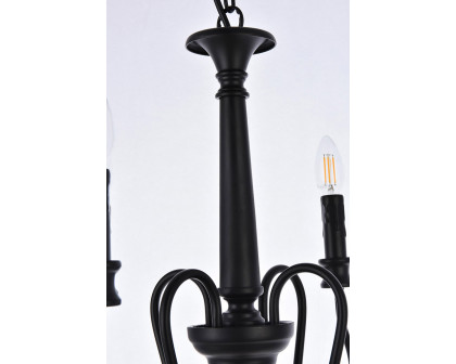 Elegant Flynx 4 Lights Pendant - Black, L 17" (LD7043D17BK)