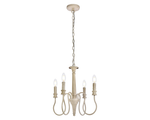 Elegant Flynx 4 Lights Pendant - Weathered Dove, L 17" (LD7043D17WD)