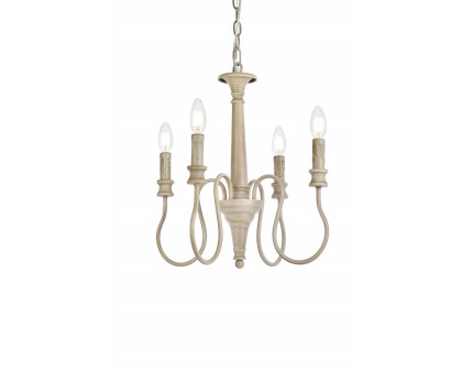 Elegant Flynx 4 Lights Pendant - Weathered Dove, L 17" (LD7043D17WD)