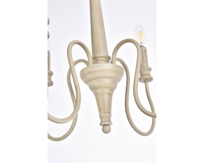 Elegant Flynx 4 Lights Pendant - Weathered Dove, L 17" (LD7043D17WD)