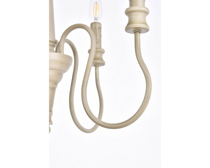 Elegant Flynx 4 Lights Pendant - Weathered Dove, L 17" (LD7043D17WD)