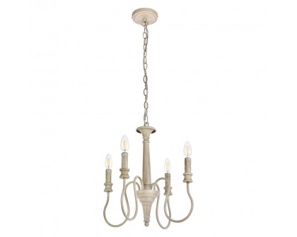 Elegant Flynx 4 Lights Pendant - Weathered Dove, L 17" (LD7043D17WD)