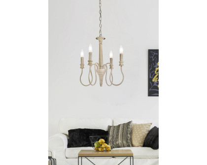 Elegant Flynx 4 Lights Pendant - Weathered Dove, L 17" (LD7043D17WD)