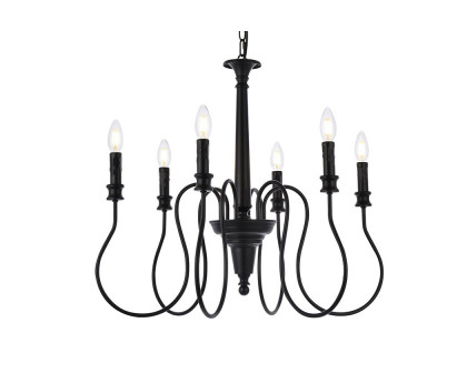 Elegant Flynx 4 Lights Pendant - Black, L 26" (LD7044D26BK)