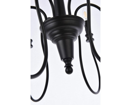 Elegant Flynx 4 Lights Pendant - Black, L 26" (LD7044D26BK)