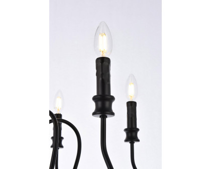 Elegant Flynx 4 Lights Pendant - Black, L 26" (LD7044D26BK)