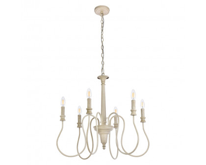 Elegant Flynx 4 Lights Pendant - Weathered Dove, L 26" (LD7044D26WD)