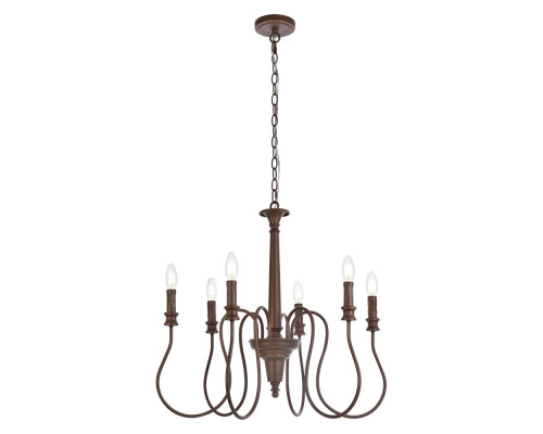 Elegant Flynx 4 Lights Pendant - Weathered Oak, L 26" (LD7044D26WOK)