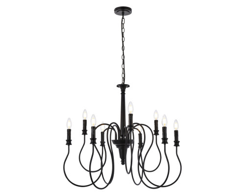 Elegant Flynx 4 Lights Pendant - Black, L 30" (LD7045D30BK)