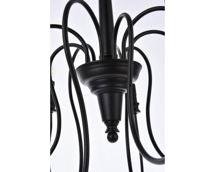 Elegant Flynx 4 Lights Pendant - Black, L 30" (LD7045D30BK)