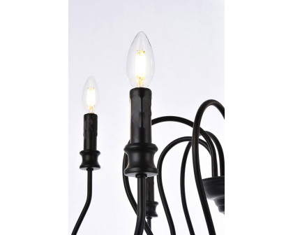 Elegant Flynx 4 Lights Pendant - Black, L 30" (LD7045D30BK)