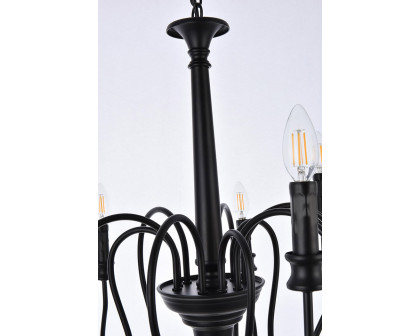 Elegant Flynx 4 Lights Pendant - Black, L 30" (LD7045D30BK)