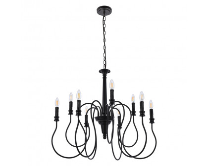 Elegant Flynx 4 Lights Pendant - Black, L 30" (LD7045D30BK)