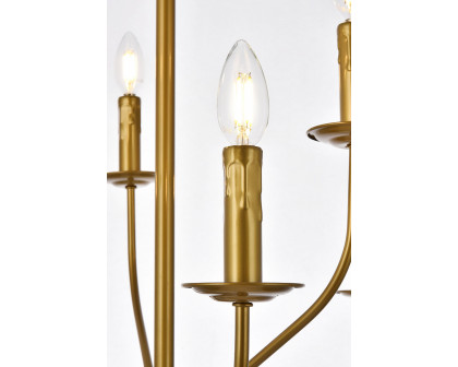 Elegant Westley 6 Lights Pendant - Brass, L 24" (LD7046D24BR)