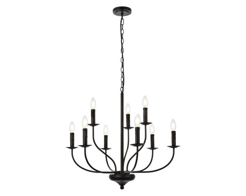 Elegant Westley 6 Lights Pendant - Black, L 28" (LD7047D28BK)