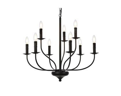 Elegant Westley 6 Lights Pendant - Black, L 28" (LD7047D28BK)