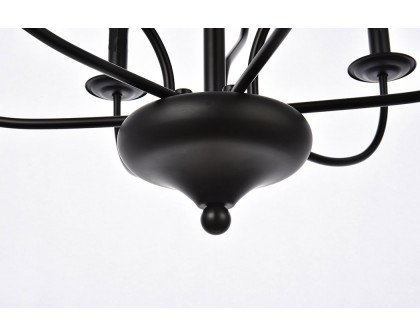 Elegant Westley 6 Lights Pendant - Black, L 28" (LD7047D28BK)