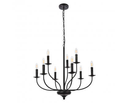 Elegant Westley 6 Lights Pendant - Black, L 28" (LD7047D28BK)