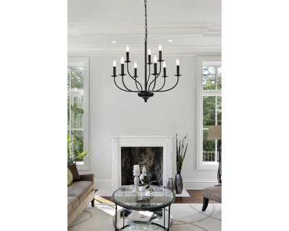 Elegant Westley 6 Lights Pendant - Black, L 28" (LD7047D28BK)