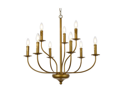 Elegant Westley 6 Lights Pendant - Brass, L 28" (LD7047D28BR)